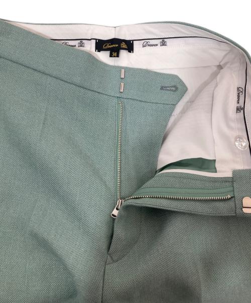 DRAWER（ドゥロワー）Drawer (ドゥロワー) ナナコ織 ストレートパンツ グリーン サイズ:34の古着・服飾アイテム