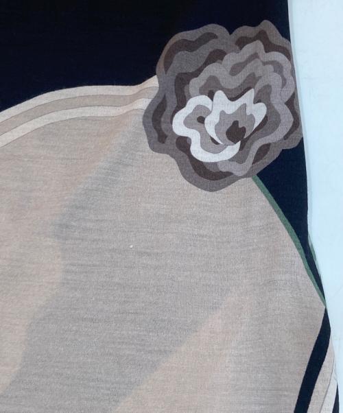 LEONARD FASHION（レオナールファッション）LEONARD FASHION (レオナールファッション) 花柄ウールワンピース ブラック サイズ:Lの古着・服飾アイテム