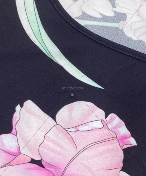 LEONARD PARIS（レオナール パリ）LEONARD PARIS (レオナール パリ) 花柄ワンピース フラワージャージーワンピース 0490909 ブラック サイズ:38の古着・服飾アイテム