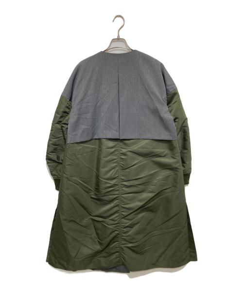 ENFOLD（エンフォルド）ENFOLD (エンフォルド) ナイロンツイル ミックスファブリックコート　300DA230-0730 グリーン サイズ:SIZE 36の古着・服飾アイテム
