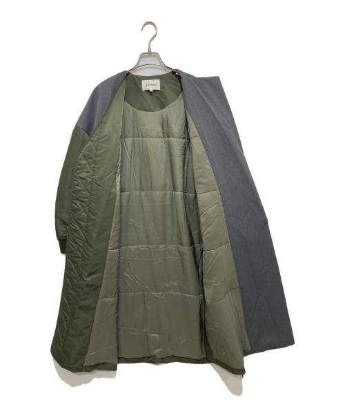 ENFOLD（エンフォルド）ENFOLD (エンフォルド) ナイロンツイル ミックスファブリックコート　300DA230-0730 グリーン サイズ:SIZE 36の古着・服飾アイテム