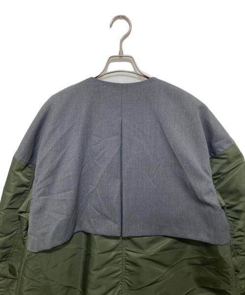ENFOLD（エンフォルド）ENFOLD (エンフォルド) ナイロンツイル ミックスファブリックコート　300DA230-0730 グリーン サイズ:SIZE 36の古着・服飾アイテム