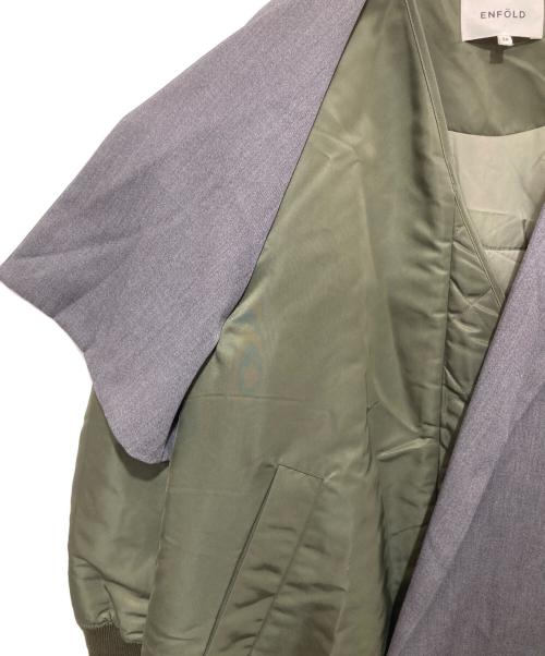 ENFOLD（エンフォルド）ENFOLD (エンフォルド) ナイロンツイル ミックスファブリックコート　300DA230-0730 グリーン サイズ:SIZE 36の古着・服飾アイテム