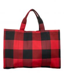 Christian Dior（クリスチャン ディオール）の古着「チェックトートバッグ」｜レッド