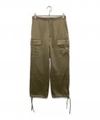 mikomori×THIRD MAGAZINEミコモリ×サードマガジン）の古着「サテンカーゴパンツ」｜オリーブ