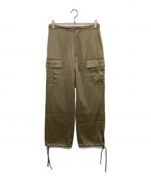 mikomori×THIRD MAGAZINE（ミコモリ×サードマガジン）の古着「サテンカーゴパンツ」｜オリーブ