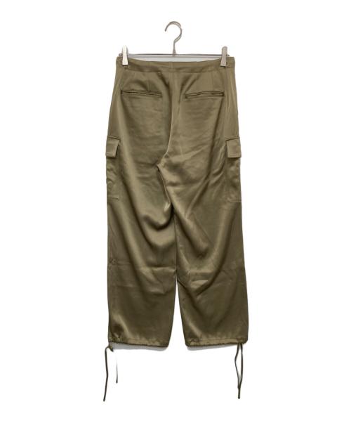 mikomori（ミコモリ）mikomori (ミコモリ) THIRD MAGAZINE (サードマガジン) サテンカーゴパンツ オリーブ サイズ:9の古着・服飾アイテム
