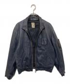 French Militaryフレンチミリタリー）の古着「70’s フライトレザージャケット　french military　 Leather Pilot Jacket」｜ネイビー