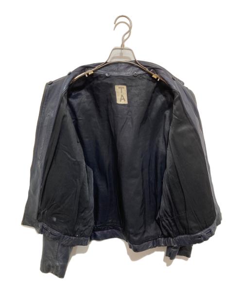 French Military（フレンチミリタリー）French Military (フレンチミリタリー) 70’s フライトレザージャケット　french military　 Leather Pilot Jacket ネイビー サイズ:表記なしの古着・服飾アイテム