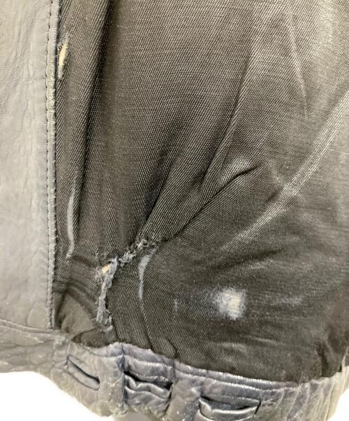 French Military（フレンチミリタリー）French Military (フレンチミリタリー) 70’s フライトレザージャケット　french military　 Leather Pilot Jacket ネイビー サイズ:表記なしの古着・服飾アイテム