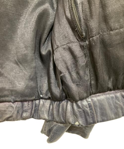 French Military（フレンチミリタリー）French Military (フレンチミリタリー) 70’s フライトレザージャケット　french military　 Leather Pilot Jacket ネイビー サイズ:表記なしの古着・服飾アイテム