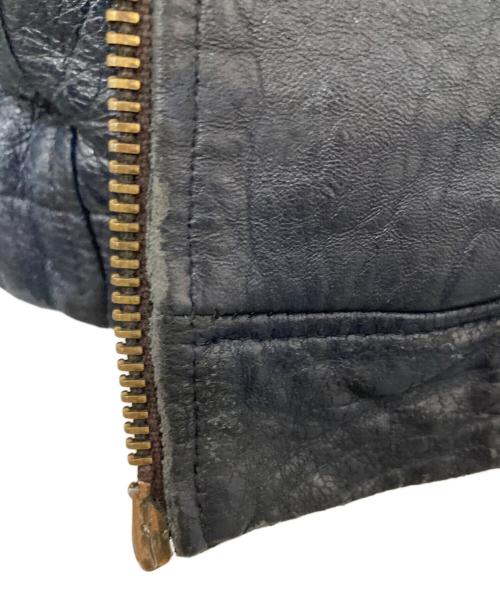 French Military（フレンチミリタリー）French Military (フレンチミリタリー) 70’s フライトレザージャケット　french military　 Leather Pilot Jacket ネイビー サイズ:表記なしの古着・服飾アイテム