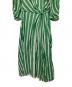 中古・古着 ne quittez pas (ヌキテパ) Kanako Sato (カナコ サトウ) Cotton Voile Stripe Twisted Waist Dress グリーン サイズ:M：23000円