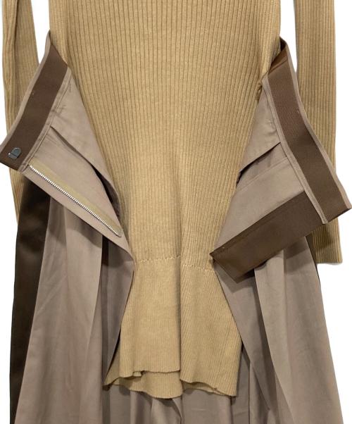 sacai（サカイ）sacai (サカイ) Suiting x Knit Dress スーチングニットドレスワンピース 22-05909 ブラウン サイズ:1の古着・服飾アイテム