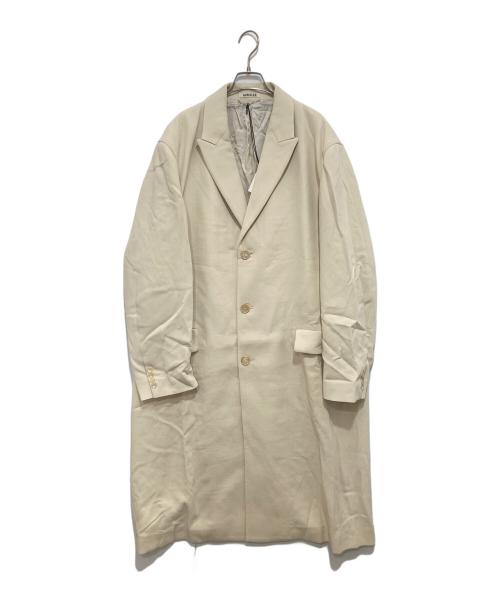 AURALEE（オーラリー）AURALEE DOUBLE CLOTH HIGH COUNT WOOL CHESTERFIELD COAT（ダブルスロスハイカウントウールチェスターフィールドコート）A24SC01RU / チェスターコート アイボリー サイズ:5の古着・服飾アイテム