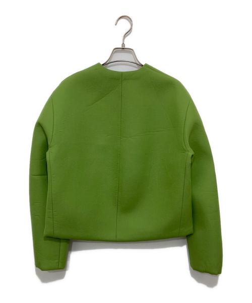 AURALEE（オーラリー）AURALEE (オーラリー) SPONGE TROPICAL WOOL NO COLLAR BLOUSON グリーンの古着・服飾アイテム