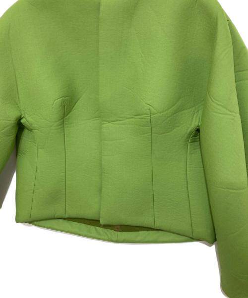 AURALEE（オーラリー）AURALEE (オーラリー) SPONGE TROPICAL WOOL NO COLLAR BLOUSON グリーンの古着・服飾アイテム