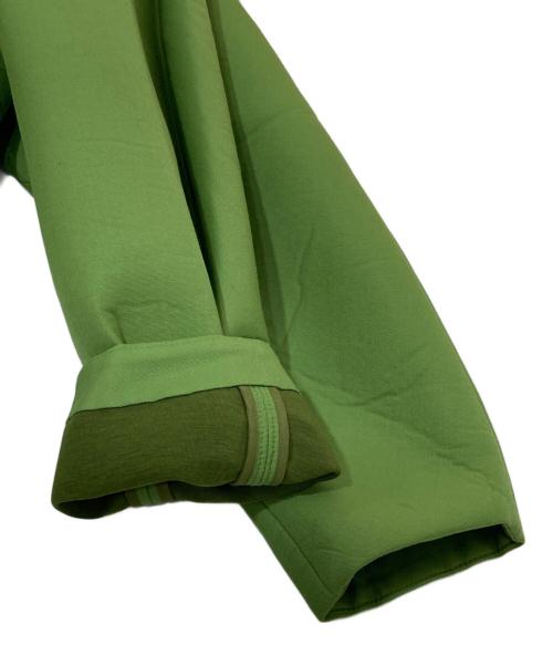 AURALEE（オーラリー）AURALEE (オーラリー) SPONGE TROPICAL WOOL NO COLLAR BLOUSON グリーンの古着・服飾アイテム