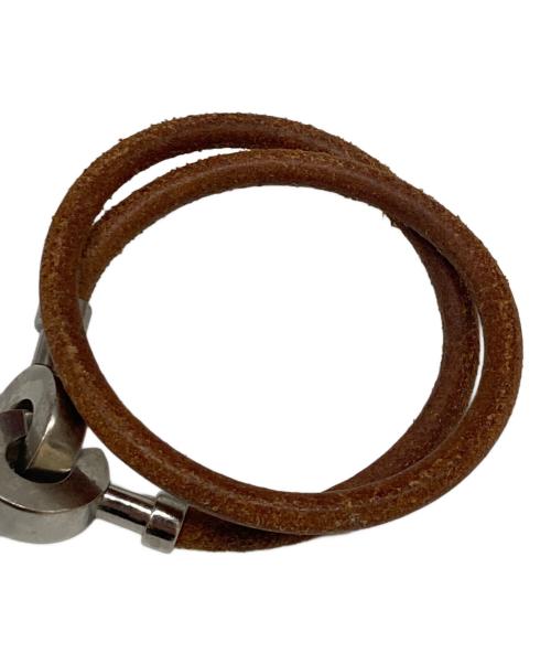 HERMES（エルメス）HERMES (エルメス) キテ/レザー2連ブレスレット ベージュの古着・服飾アイテム