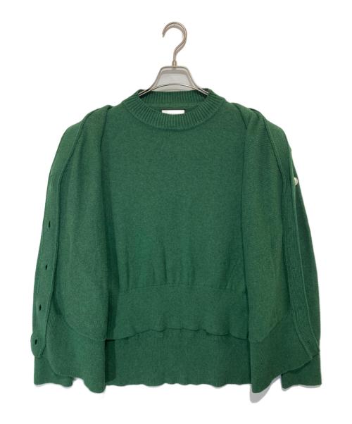 SEVEN TEN by MIHO KAWAHITO（セブン テン バイ ミホ カワヒト）SEVEN TEN by MIHO KAWAHITO (セブン テン バイ ミホ カワヒト) レイヤードライクプルオーバー 6A219 グリーン サイズ:Mの古着・服飾アイテム