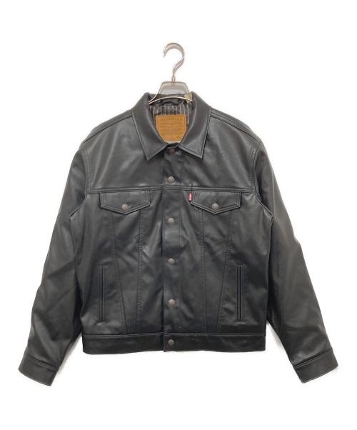 LEVI'S（リーバイス）LEVI'S (リーバイス) LEATHER TRUCKER JACKET ブラック サイズ:Mの古着・服飾アイテム