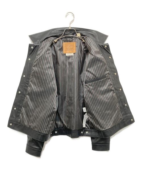 LEVI'S（リーバイス）LEVI'S (リーバイス) LEATHER TRUCKER JACKET ブラック サイズ:Mの古着・服飾アイテム