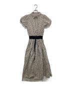 OBLIオブリ）の古着「バイカラードットワンピース」｜ホワイト