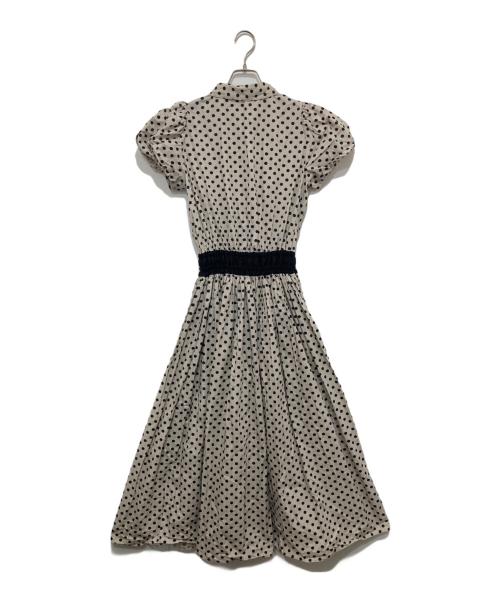 OBLI（オブリ）OBLI (オブリ) バイカラードットワンピース ホワイト サイズ:Sの古着・服飾アイテム