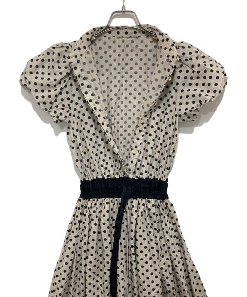 OBLI（オブリ）OBLI (オブリ) バイカラードットワンピース ホワイト サイズ:Sの古着・服飾アイテム