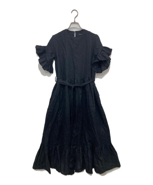 TSURU by MARIKO OIKAWA（ツルバイマリコオイカワ）TSURU by MARIKO OIKAWA (ツルバイマリコオイカワ) リネンワンピース ブラック サイズ:Ｆの古着・服飾アイテム