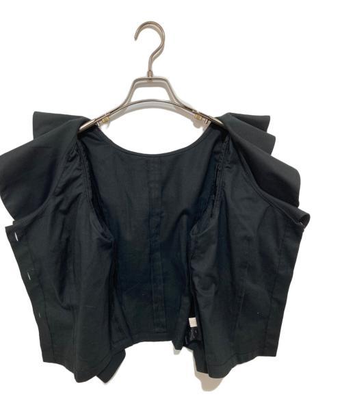 cygne（シーニュ）cygne (シーニュ) ビッグカラー パワーショルダーブラウス ブラック サイズ:1の古着・服飾アイテム