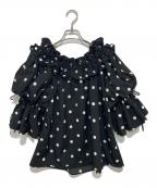 Re.Verofonnaヴェロフォンナ）の古着「アキロンコラボギャザーフリルブラウス」｜ブラック