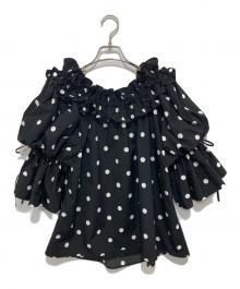 Re.Verofonna（ヴェロフォンナ）の古着「アキロンコラボギャザーフリルブラウス」｜ブラック