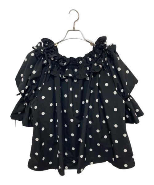 Re.Verofonna（ヴェロフォンナ）Re.Verofonna (ヴェロフォンナ) アキロンコラボギャザーフリルブラウス ブラック サイズ:38の古着・服飾アイテム