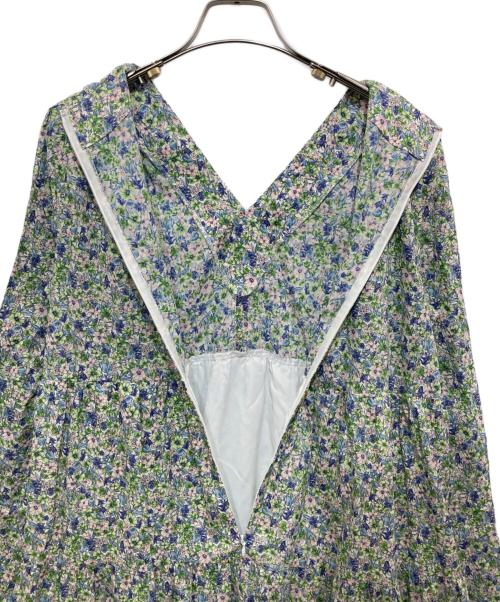 OBLI（オブリ）OBLI (オブリ) Vネックフラワーティアードワンピース 2 グリーンの古着・服飾アイテム