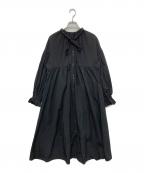 machattマチャット）の古着「リボンバックティアードドレスワンピース」｜ブラック