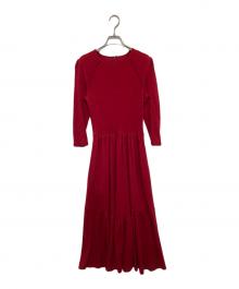 BORDERS at BALCONY（ボーダーズアットバルコニー）の古着「JERSEY MAXI DRESS(ジャージーマキシドレス) ワンピース　B D1821-2K-06」｜レッド