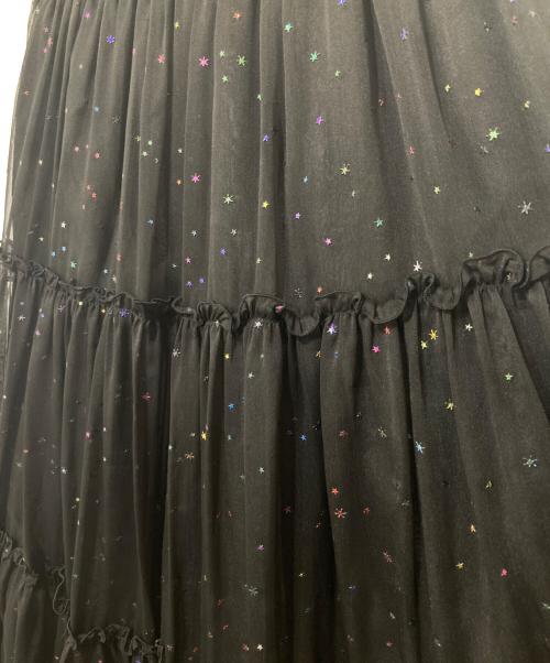 DOUBLE STANDARD（ダブルスタンダード）DOUBLE STANDARD (ダブルスタンダード) スターティアードスカート ブラック サイズ:36の古着・服飾アイテム