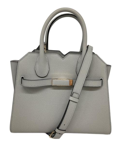 Valextra（ヴァレクストラ）Valextra (ヴァレクストラ) 2WAY バッグ ハンドバッグ ミラノバッグ ミニ グレーの古着・服飾アイテム