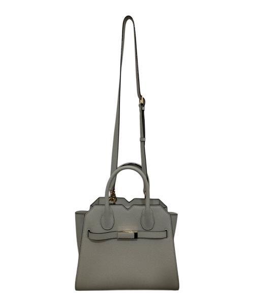 Valextra（ヴァレクストラ）Valextra (ヴァレクストラ) 2WAY バッグ ハンドバッグ ミラノバッグ ミニ グレーの古着・服飾アイテム