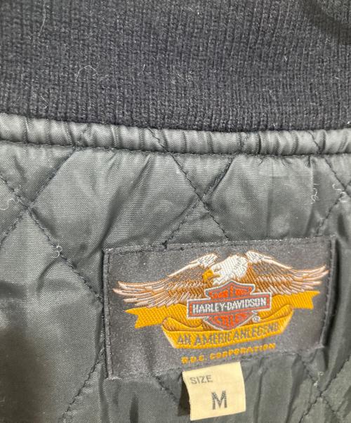 HARLEY-DAVIDSON（ハーレーダビッドソン）HARLEY-DAVIDSON (ハーレーダビッドソン) アームロゴ イーグル ベロアブルゾン　30321 ブラック サイズ:Mの古着・服飾アイテム