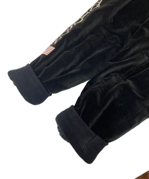 HARLEY-DAVIDSON（ハーレーダビッドソン）HARLEY-DAVIDSON (ハーレーダビッドソン) アームロゴ イーグル ベロアブルゾン　30321 ブラック サイズ:Mの古着・服飾アイテム