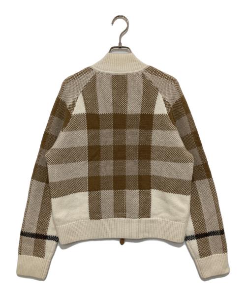 BURBERRY（バーバリー）BURBERRY (バーバリー) チェック ウールカシミア ボマージャケット 	8055836 ベージュ サイズ:Sの古着・服飾アイテム
