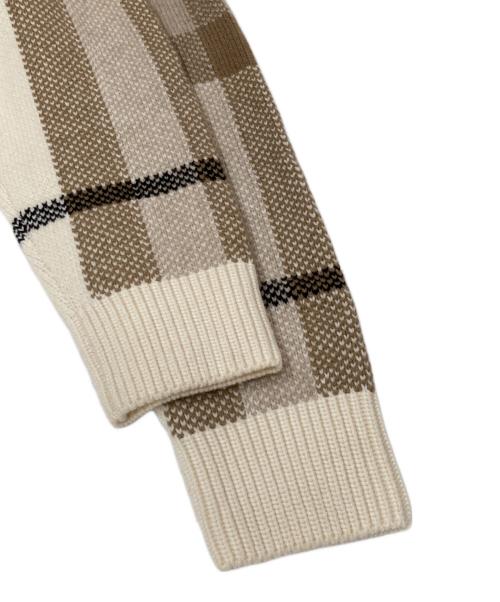 BURBERRY（バーバリー）BURBERRY (バーバリー) チェック ウールカシミア ボマージャケット 	8055836 ベージュ サイズ:Sの古着・服飾アイテム