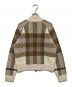 BURBERRY (バーバリー) チェック ウールカシミア ボマージャケット 	8055836 ベージュ サイズ:S：42000円