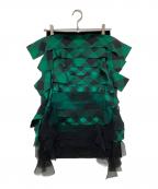 sacaiサカイ）の古着「バッファローチェックスカート」｜グリーン