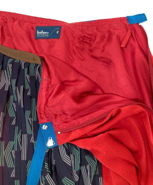 KOLOR（カラー）KOLOR (カラー) プリーツ レイヤード スカート レッド サイズ:2の古着・服飾アイテム