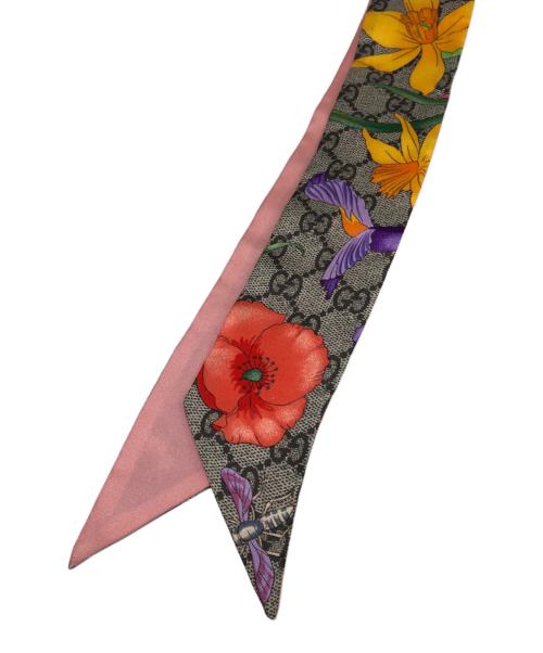 GUCCI（グッチ）GUCCI (グッチ) GGフローラスカーフ グレーの古着・服飾アイテム