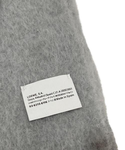 LOEWE（ロエベ）LOEWE (ロエベ) モヘアウールレザーパッチロゴマフラー　A-2800 3861 グレー サイズ:-の古着・服飾アイテム