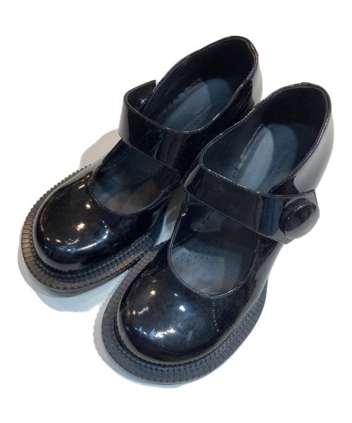 Maison Margiela（メゾンマルジェラ）Maison Margiela (メゾンマルジェラ) メリー ジェン シューズ ヒール エナメル サンダル ブラック サイズ:37の古着・服飾アイテム